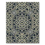 Intricate Ivory Arabesque Mandala Rug