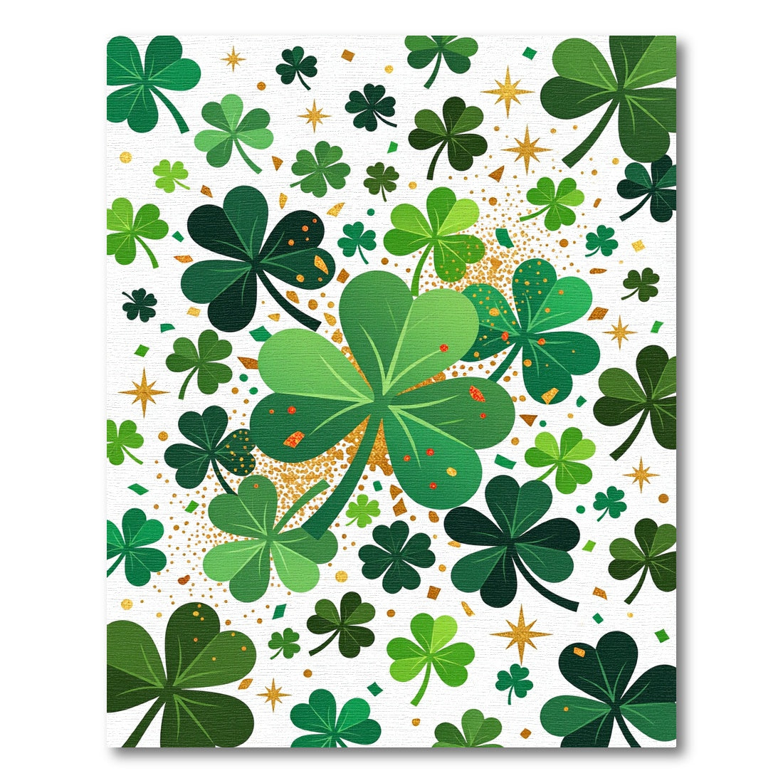 Whimsical Golden Shamrock Clover Forest Rug