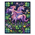 Stellar Unicorn Clover Fantasy Meadow Rug
