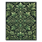 Luxurious Emerald Foliage Botanical Damask Rug