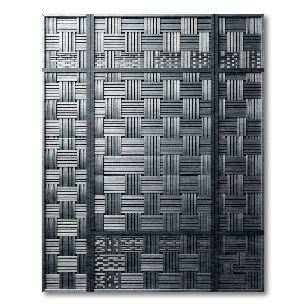 Monochrome Woven Intersecting Grid Rug