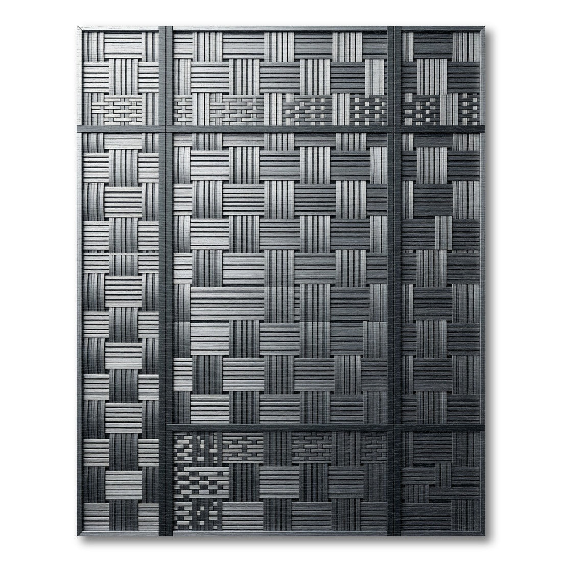 Monochrome Woven Intersecting Grid Rug