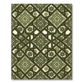 Intricate Forest Green Geometric Floral Tile Rug