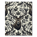 Majestic Woodland Elk Forest Illustration Rug