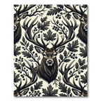 Majestic Woodland Elk Forest Illustration Rug