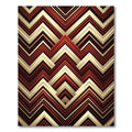 Bold Art Deco Red Geometric Stripe Rug