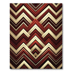 Bold Art Deco Red Geometric Stripe Rug
