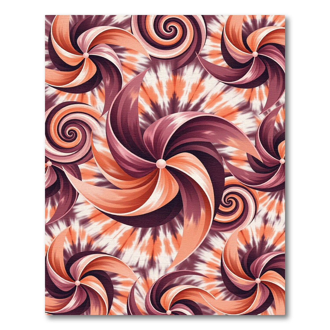 Crimson Swirl Pinwheel Tie Dye Rug