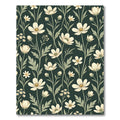 Cream Cosmos Floral Dark Emerald Meadow Rug