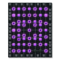 Neon Violet Cyberpunk Grid Square Luminescence Rug