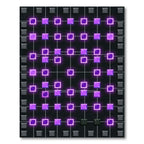 Neon Violet Cyberpunk Grid Square Luminescence Rug