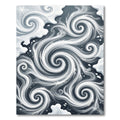 Ethereal Charcoal and White Swirling Frost Rug