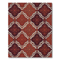 Ornate Crimson Quatrefoil Inlay Rug