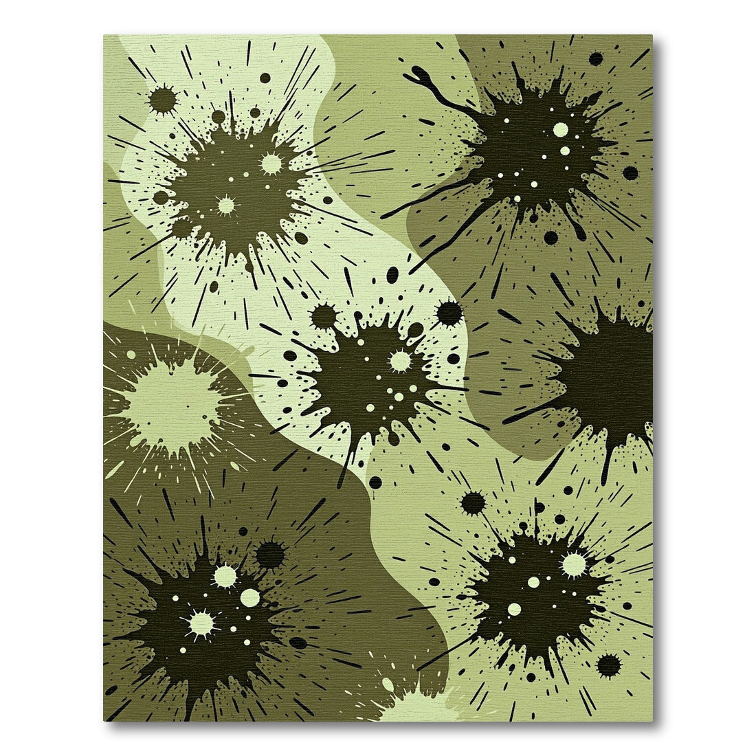 Emerald Splatter Organic Wave Rug