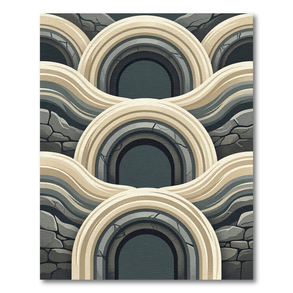 Stone Archway Abstract Wave Rug