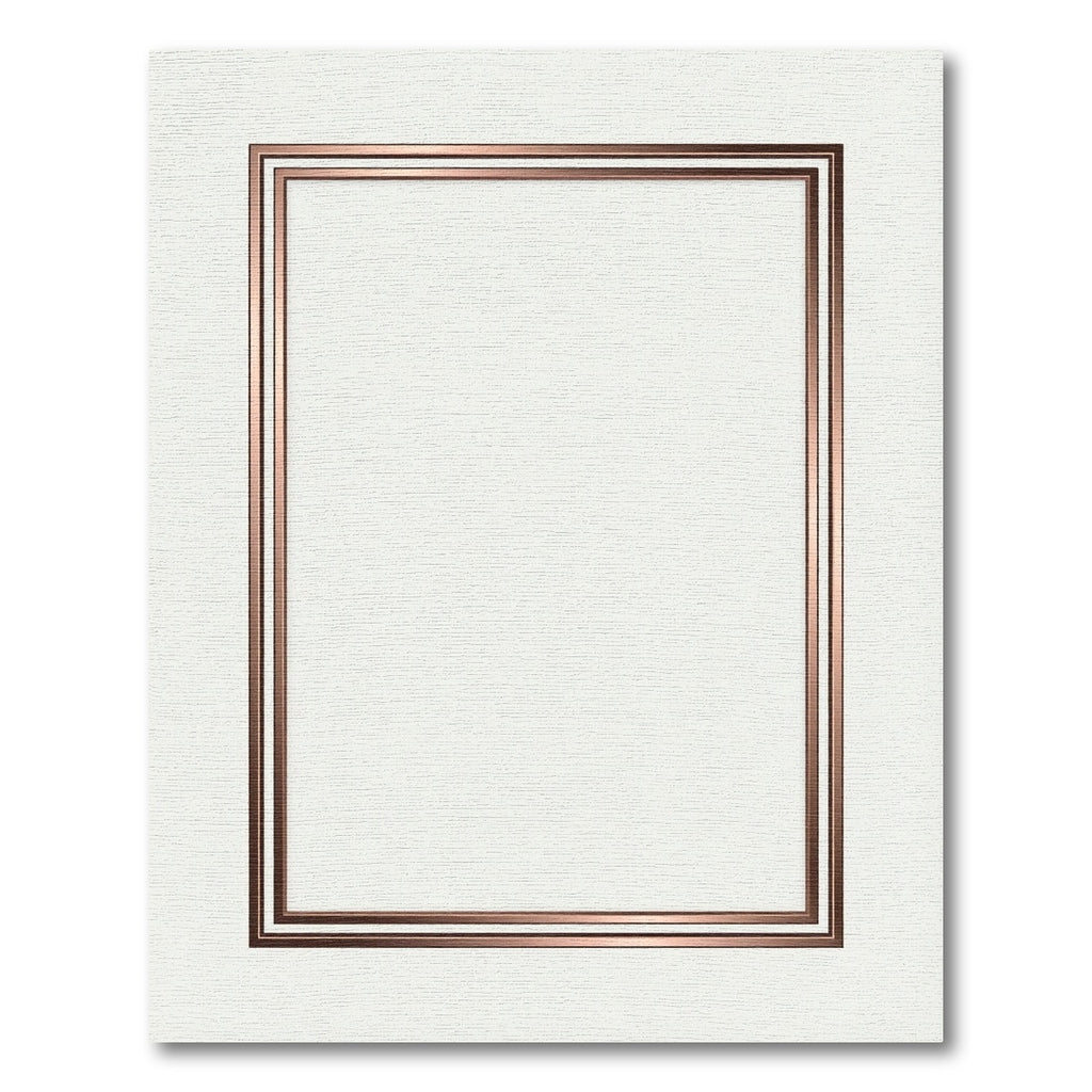 Geometric Copper Double Line Border Rug