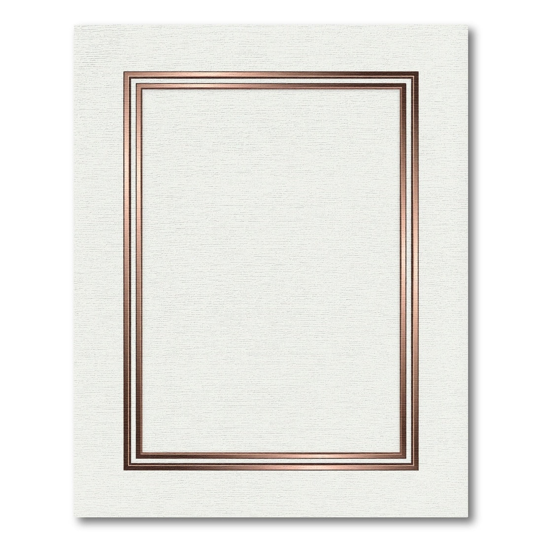 Geometric Copper Double Line Border Rug