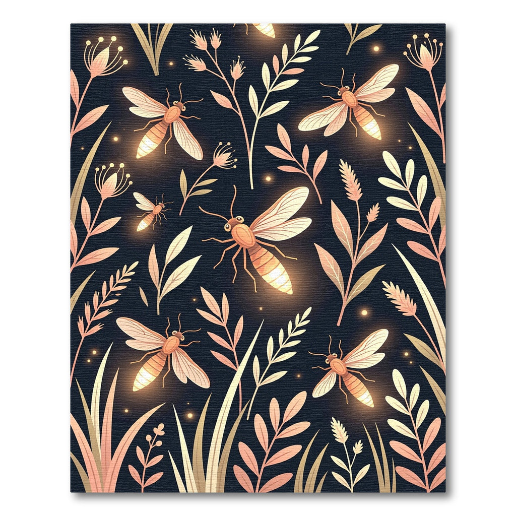 Luminous Firefly Botanical Night Garden Rug