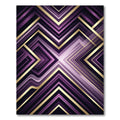 Geometric Purple and Gold Chevron Art Rug
