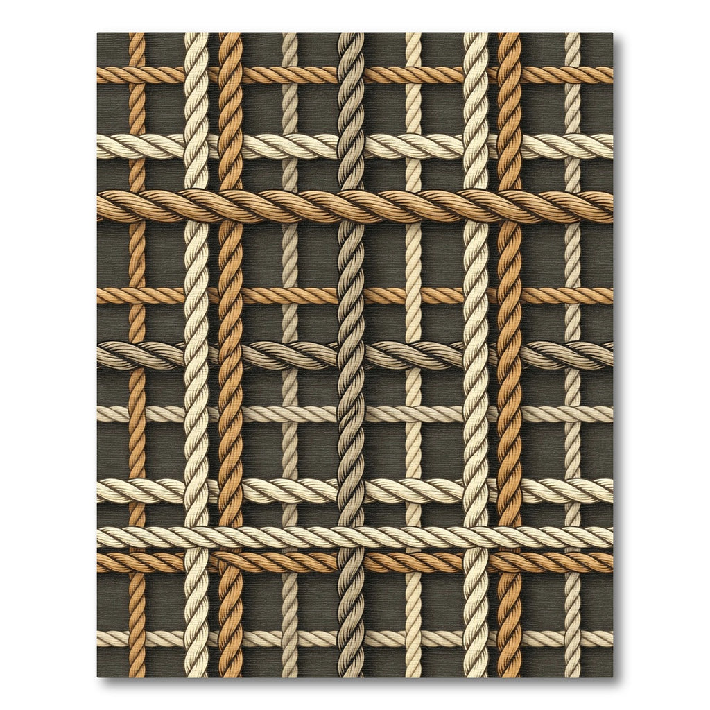 Neutral Woven Rope Grid Rug