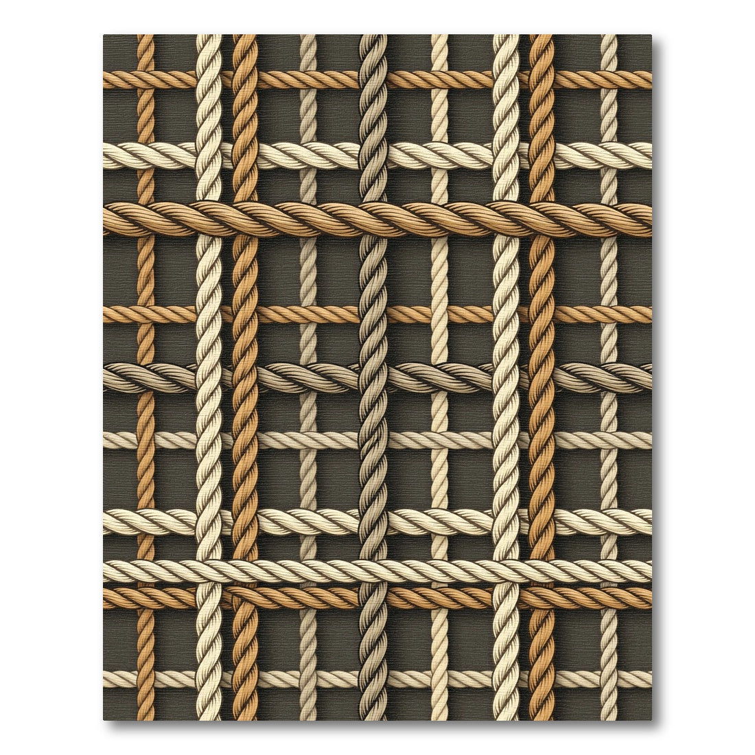 Neutral Woven Rope Grid Rug