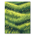 Verdant Green Field Wheat Stalks Rug
