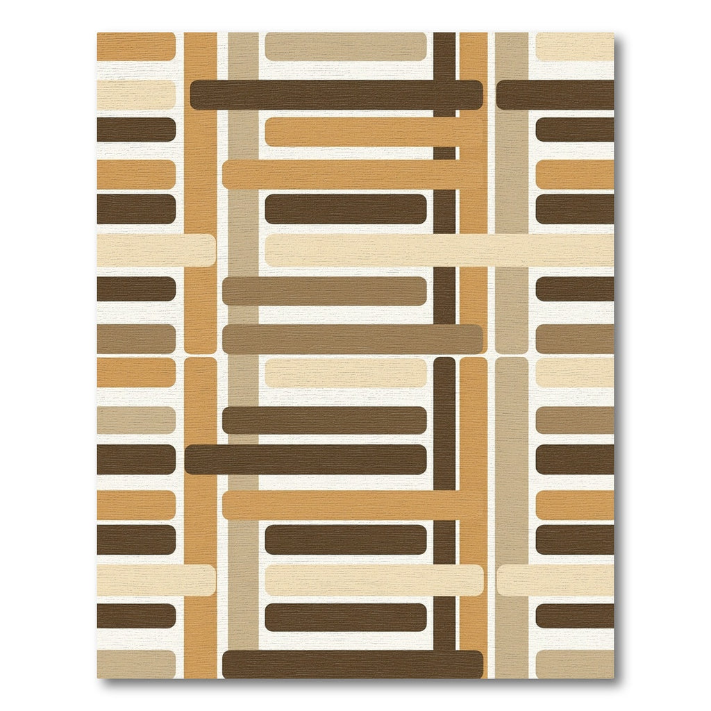 Warm Earthy Tone Rectangular Grid Rug