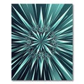 Teal Geometric Starburst Radial Art Rug