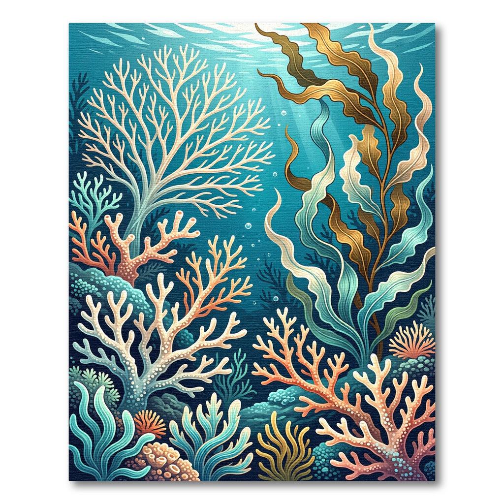 Vibrant Oceanic Coral Reef Seaweed Rug