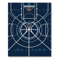 Minimalist Navy Basketball Court Graphic Rug