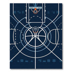 Minimalist Navy Basketball Court Graphic Rug