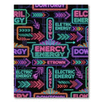 Neon Electric Energy Arrow Grid Rug