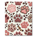 Playful Pink Leopard Animal Paw Rug