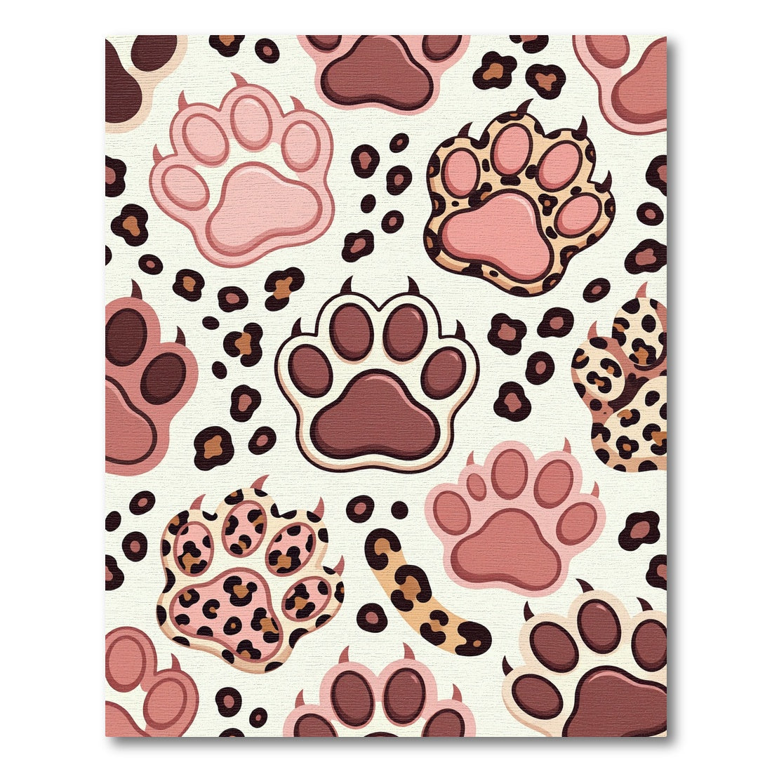 Playful Pink Leopard Animal Paw Rug