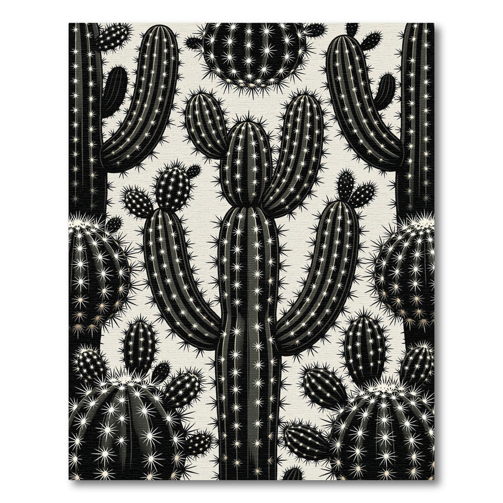 Monochromatic Desert Cactus Cluster Rug