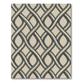 Modern Taupe Interlocking Geometric Wavy Weave Rug