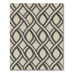 Modern Taupe Interlocking Geometric Wavy Weave Rug