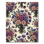 Vintage Floral Bouquet Botanical Garden Rug