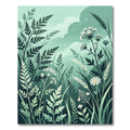 Ethereal Sage Green Wildflower Meadow Rug