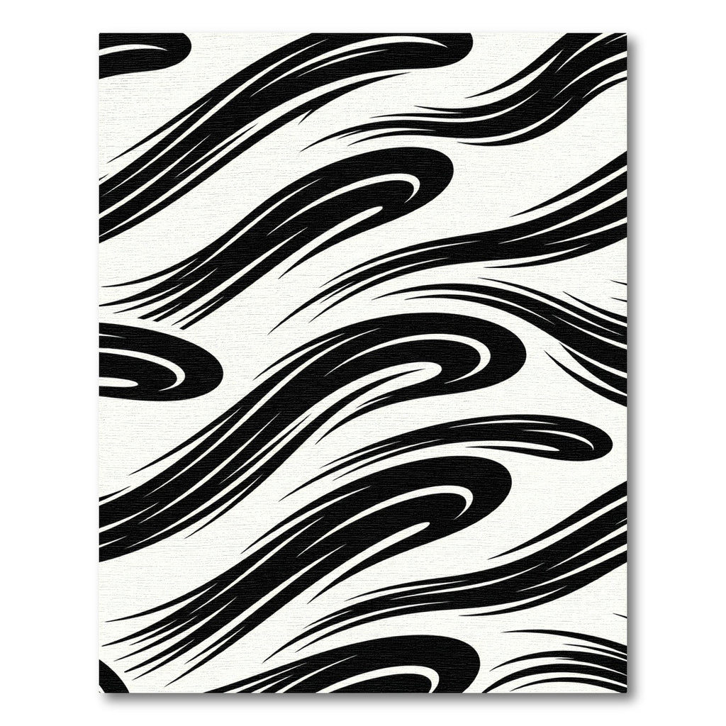 Bold Black Abstract Swirl Rug