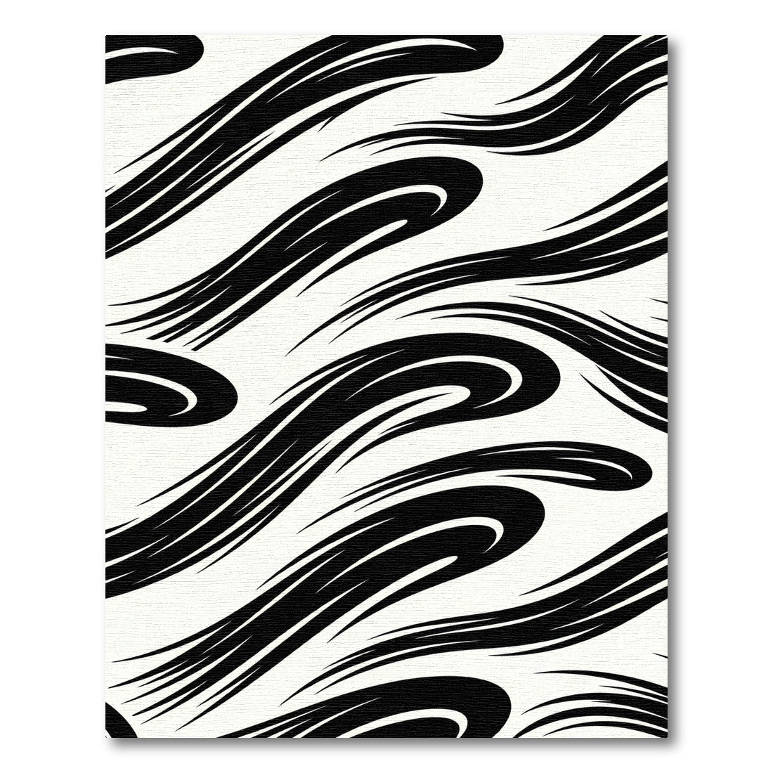 Bold Black Abstract Swirl Rug