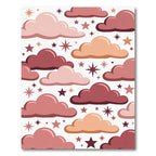 Whimsical Earthy Pink Celestial Cloud Rug