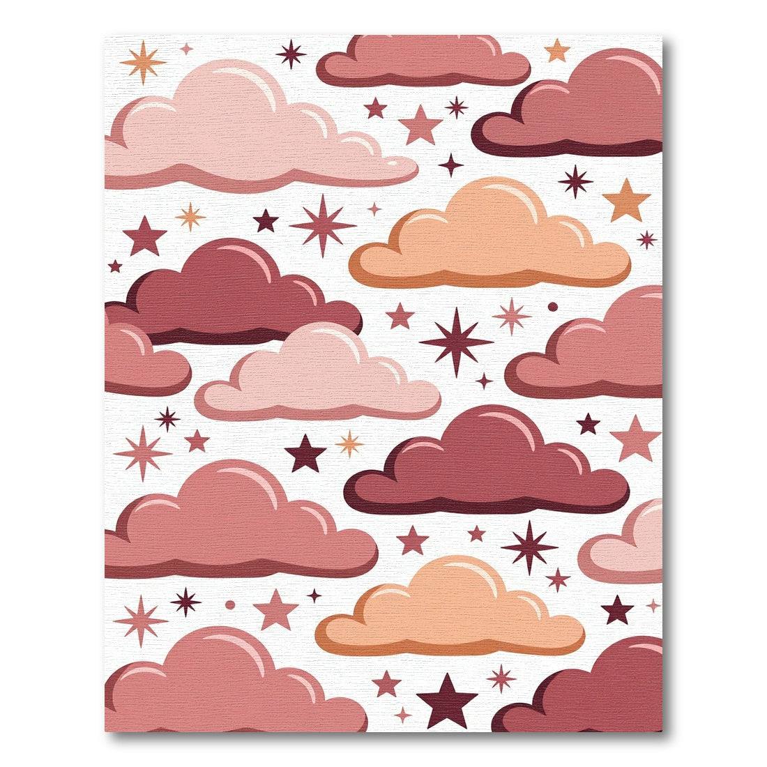 Whimsical Earthy Pink Celestial Cloud Rug