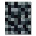Modern Charcoal Monochrome Geometric Grid Rug