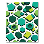 Emerald Green Geometric Tessellation Rug