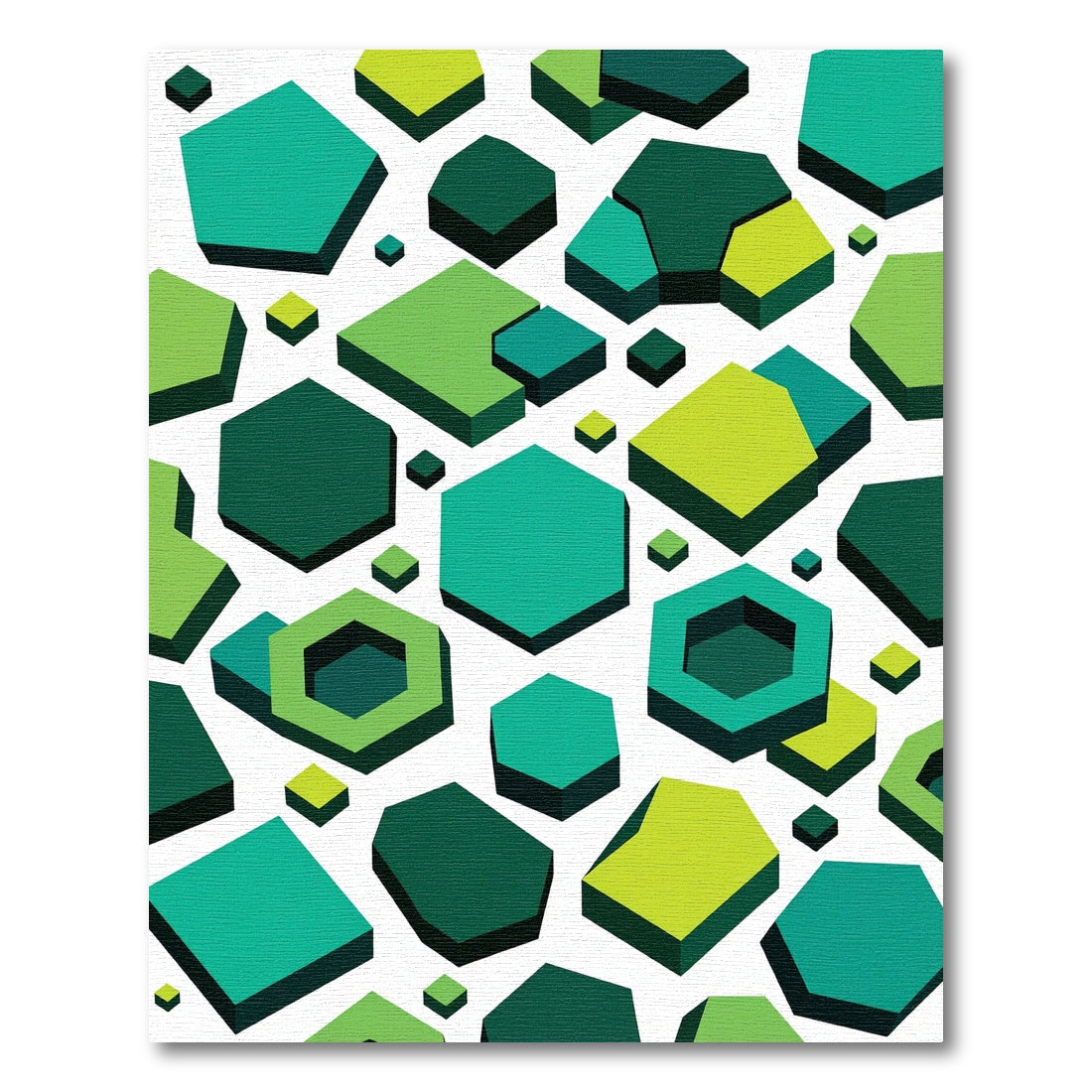 Emerald Green Geometric Tessellation Rug