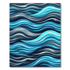Oceanic Blue Serpentine Waves Rug