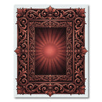 Ornate Copper Floral Baroque Medallion Rug
