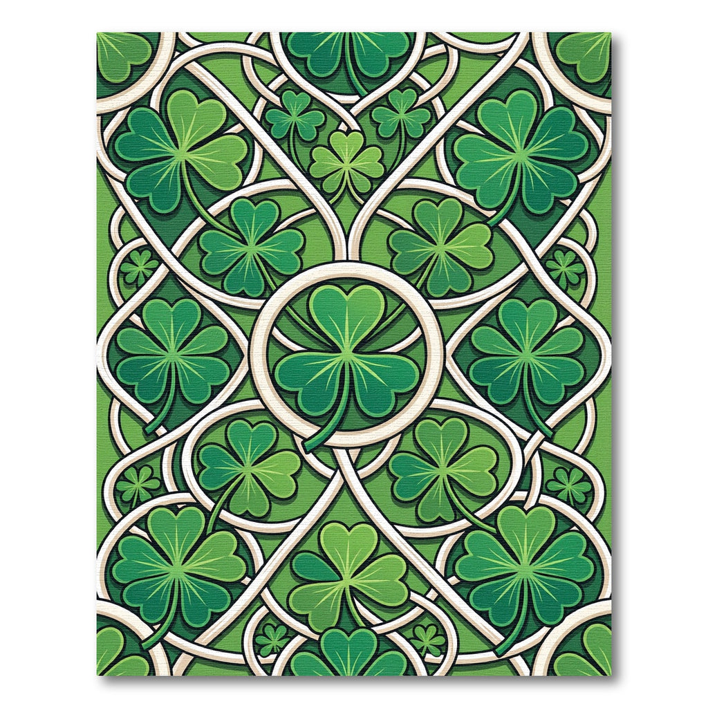 Celtic Clover Interlocking Emerald Knot Rug