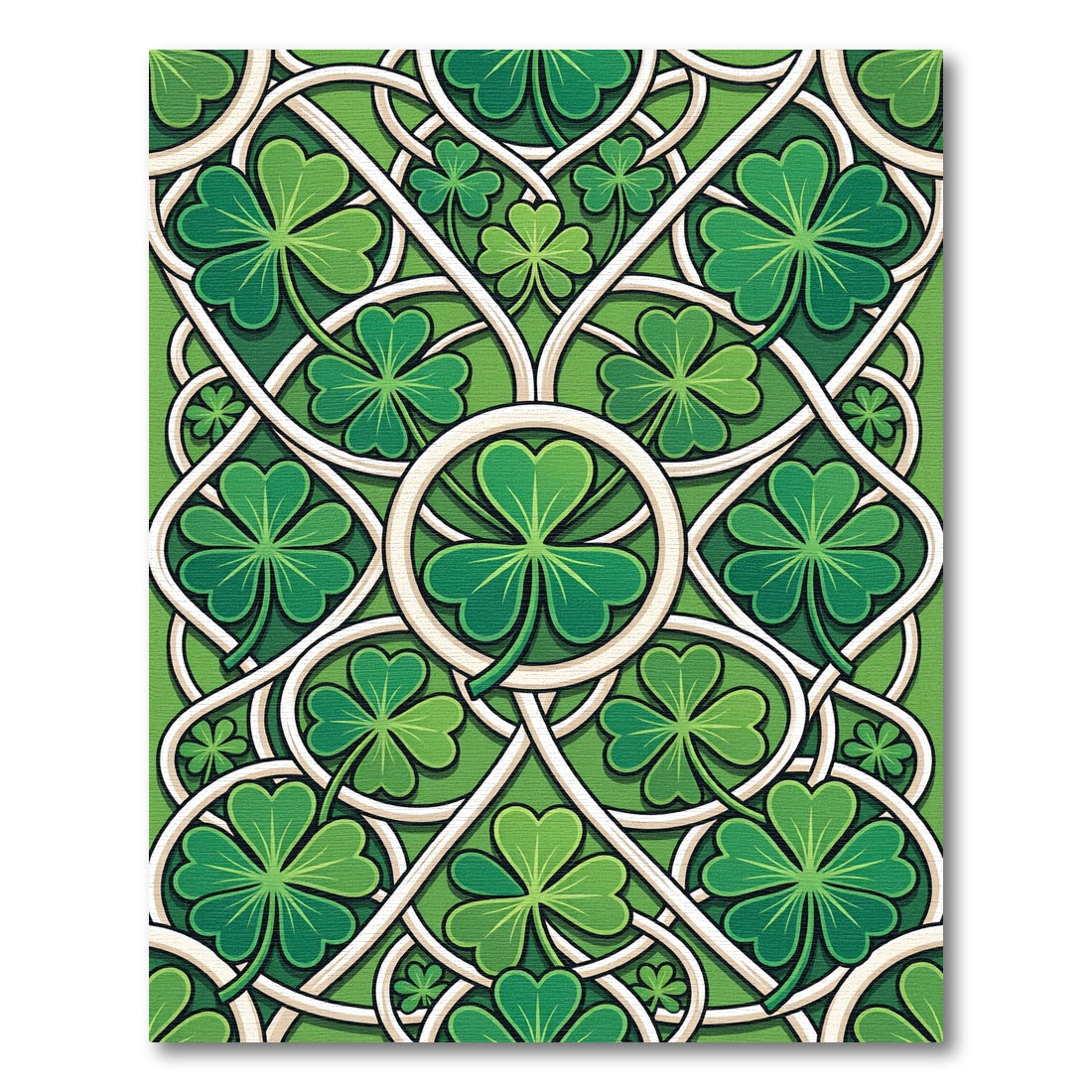 Celtic Clover Interlocking Emerald Knot Rug